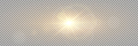 Light flare special effect with rays of light. Glow transparent vector light effect set, explosion, glitter, spark, sun flash.のイラスト素材
