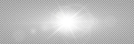 White glowing light explodes on a transparent background. Sparkling magical dust particles. Bright Star. Transparent shining sun, bright flash. Vector sparkles.のイラスト素材