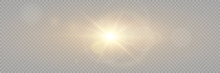 Light flare special effect with rays of light and magic sparkles. vector illustrationのイラスト素材