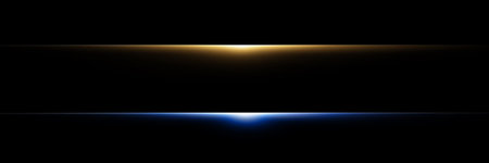 Two horizontal banners with blue light effects on black background. vector illustrationのイラスト素材