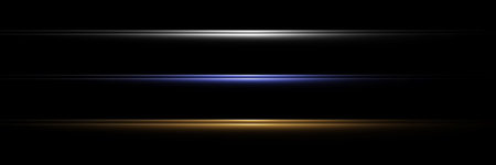 abstract blue and yellow lens flare light effect on black background.のイラスト素材