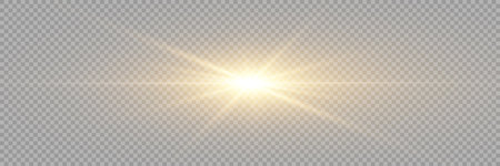 Light flare special effect with rays of light and magic sparkles. Glow transparent vector light effect set, explosion, glitter, spark, sun flash, burst.のイラスト素材