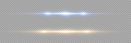 Light flare special effect with rays and spotlight. Glow light effect set, vector illustration.のイラスト素材
