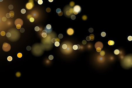 Abstract bokeh background. Bokeh lights on black background.のイラスト素材