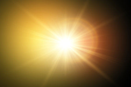 sunburst with rays and bokeh effect. abstract background.のイラスト素材