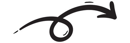 Curved arrow on a white background. vector illustration for your design.のイラスト素材