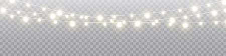 christmas lights. Garlands decorations. Glowing lights for Xmas holidays.のイラスト素材