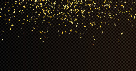 Gold confetti on a transparent background. design element. vector illustrationのイラスト素材
