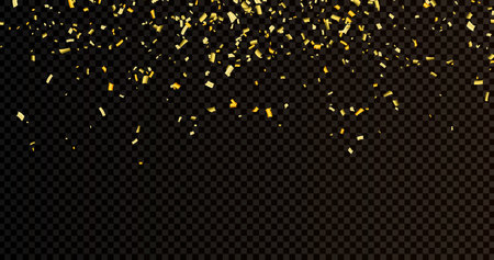 Gold confetti isolated on transparent background. vector illustration for your designのイラスト素材