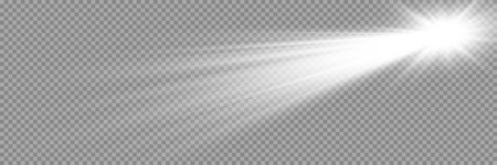 White glowing light explodes on a transparent background. Sparkling magical dust particles. Bright Star. Transparent shining sun, bright flash. Vector sparkles.のイラスト素材