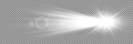 White glowing light explodes on a transparent background. Sparkling magical dust particles. Bright Star. Transparent shining sun, bright flash. Vector sparkles.のイラスト素材