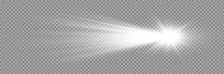 White glowing light explodes on a transparent background. Sparkling magical dust particles. Bright Star. Transparent shining sun, bright flash. Vector sparkles.のイラスト素材