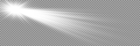White glowing light explodes on a transparent background. Sparkling magical dust particles. Bright Star. Transparent shining sun, bright flash. Vector sparkles.のイラスト素材