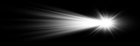 White starburst on black background. light effect. vector illustration.のイラスト素材
