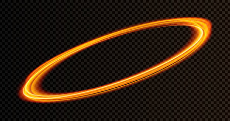 Neon ellipse frame. Glowing light effect. vector illustrationのイラスト素材