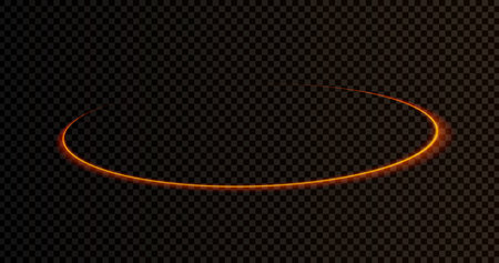 Neon ellipse frame. Glowing light effect. vector illustrationのイラスト素材