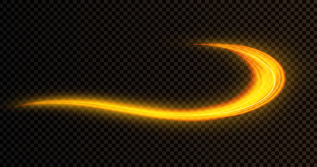 light effect. Glowing light trace with particles. vector illustration.のイラスト素材