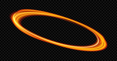Glow light effect. Ribbon glint. power energy. LED glare tape. Luminous shining neon lights cosmic abstract frame. Magic design round whirl. Swirl trail effectのイラスト素材