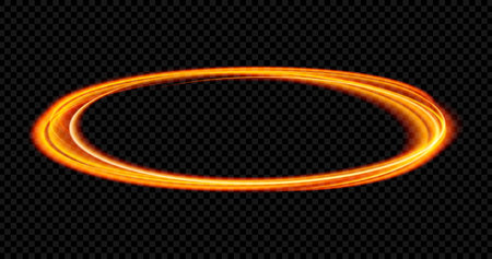 Glow light effect. Ribbon glint. Abstract rotational border. power energy. LED glare tape. Luminous shining neon lights cosmic abstract frame. Magic design round whirl.のイラスト素材