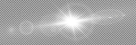 White glowing light explodes on a transparent background. Sparkling magical dust particles. Bright Star. Transparent shining sun, bright flash. Vector sparkles.のイラスト素材