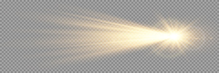 Vector transparent sunlight special lens flare light effect. Sun flash with rays and spotlight.のイラスト素材
