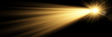 star with lens flare and bokeh effect made in 3d softwareのイラスト素材