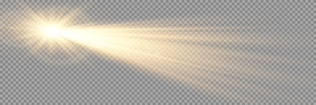Light flare special effect with rays of light and magic sparkles. vector illustration.のイラスト素材