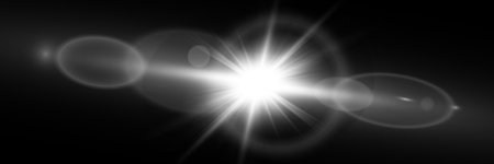 star with lens flare and bokeh effect. sun flash with rays and spotlightのイラスト素材