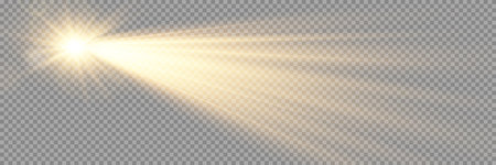 Light flare special effect with rays of light and magic sparkles. Glow light effect set, vector illustration.のイラスト素材