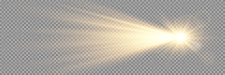 Light flare special effect with rays of light and magic sparkles. Glow transparent vector light effect set, explosion, glitter, spark, sun flash, rays and stars.のイラスト素材