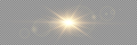 White glowing light explodes on a transparent background. Sparkling magical dust particles. Bright Star. Transparent shining sun, bright flash. Vector sparkles.のイラスト素材