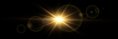 Abstract of sun with flare. Natural background with lights and sunshine wallpaperのイラスト素材