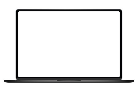 Laptop with blank screen isolated on white background. vector illustration.のイラスト素材