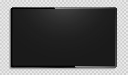 Realistic black tablet computer isolated on transparent background. vector illustration.のイラスト素材