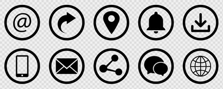 Communication icons set. Vector illustration. Isolated on transparent background.のイラスト素材