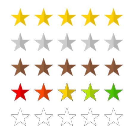 Set of vector colorful rating iconsのイラスト素材