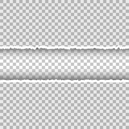 Realistic vector torn paper with ripped edges with space for text. Template design for banner for web and print, sale promo, advertising, presentation. vector illustrationのイラスト素材