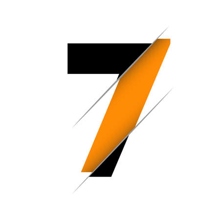 Number seven made from colorful numbers - check my portfolio for other numbersのイラスト素材