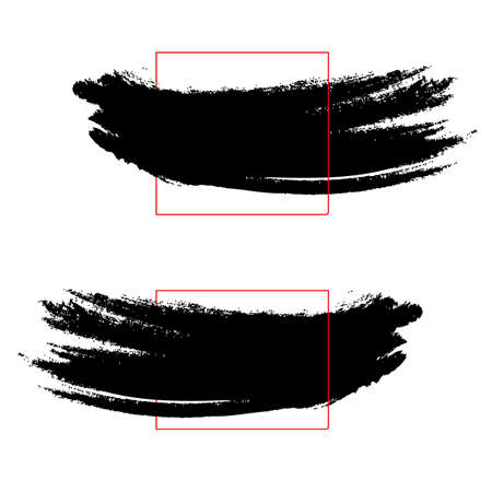 White brush stroke paint background vector over square frame. Perfect design for headline and sale banner.のイラスト素材