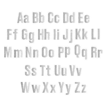 Vector - Retro 70s and 80s halftone dots in black and white alphabets.のイラスト素材