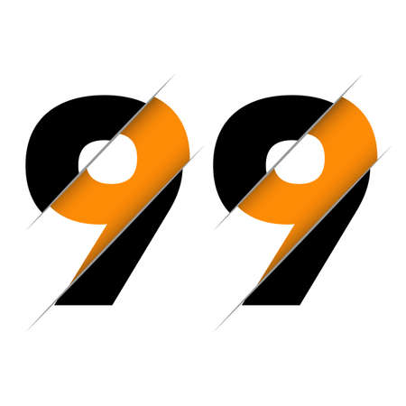 99 9 Number Logo Design with a Creative Cut. Creative logo design.のイラスト素材