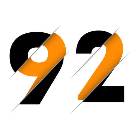 91 9 1 Number Logo Design with a Creative Cut and Black Circle Background. Creative logo design.のイラスト素材