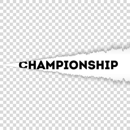 Championship sign with color confetti. Vector paper illustration.のイラスト素材