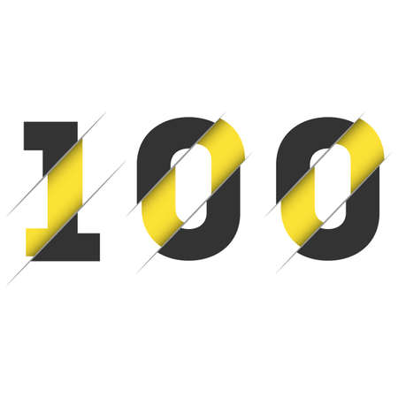 100 1 0 Number Logo Design with a Creative Cut. Creative logo design.のイラスト素材