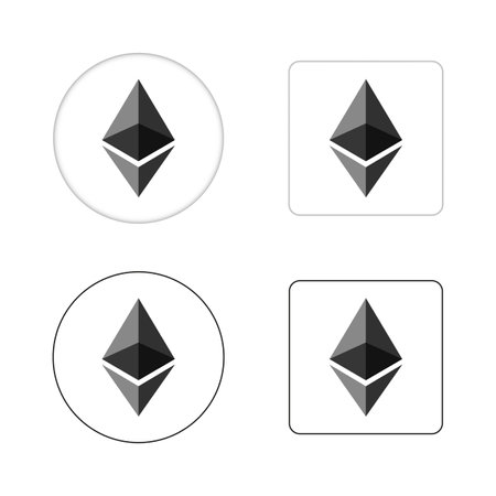 Set of Ethereum 2.0 crypto currency icons. Vector illustration.のイラスト素材
