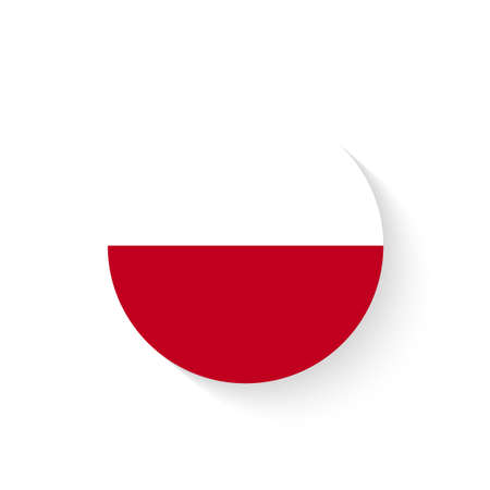 Flag of Poland as round glossy icon. Button with Polish flagのイラスト素材