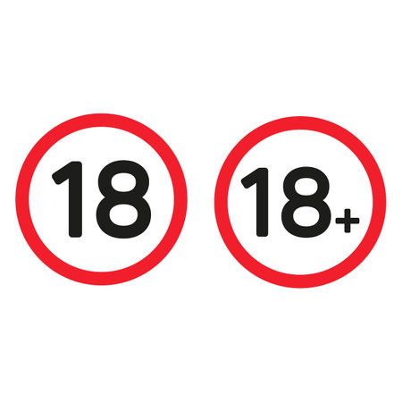 Vector illustration of age restriction on white backgroundのイラスト素材