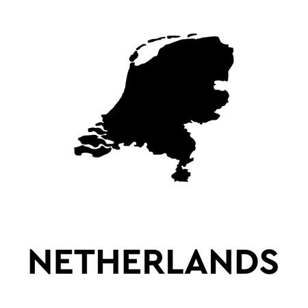 Netherlands map in black on a white background. vector illustrationのイラスト素材