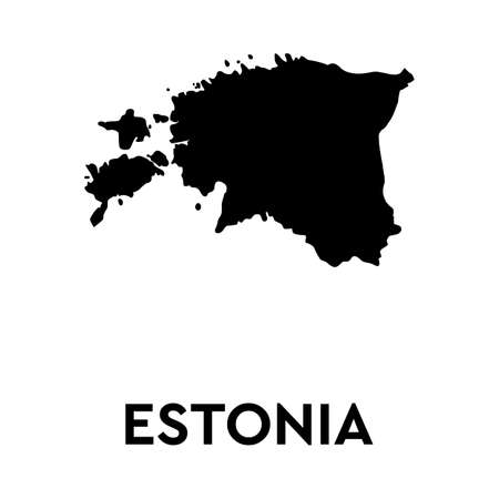 Vector map Estonia. Isolated vector Illustration. Black on white background. EPS illustration.のイラスト素材