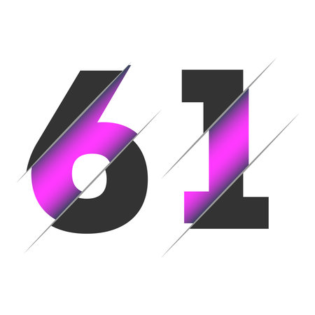 3d number cut design for decorative design. 3d art wallpaper. Vintage vector ornament template.のイラスト素材